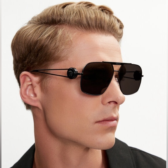 NEW VERSACE PILOT SUNGLASSES MOD 2269 1433/87 BLACK METAL VE2269 143387 EYEWEAR - Picture 2 of 6